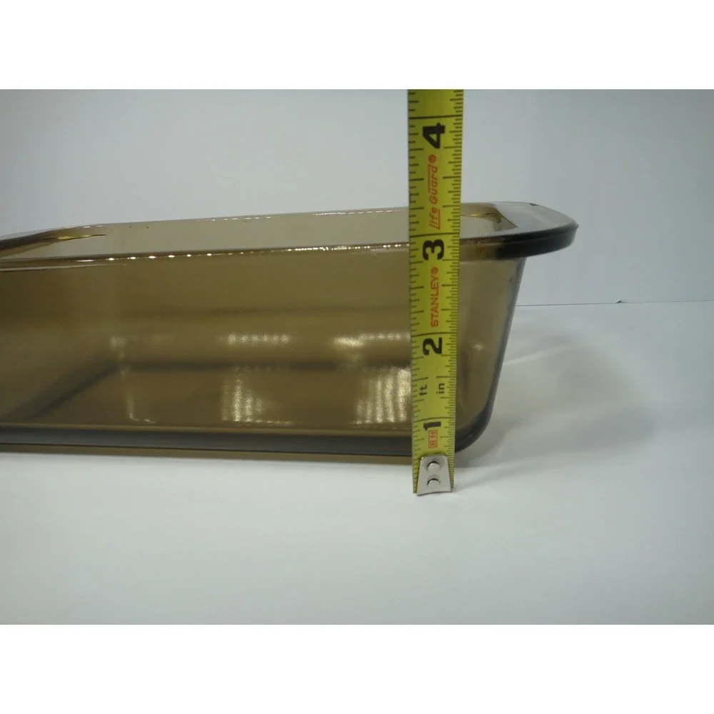 Pyrex Visions Amber Brown Glass Loaf Pan 1.5L Rectangular Baking Dish #213 VTG